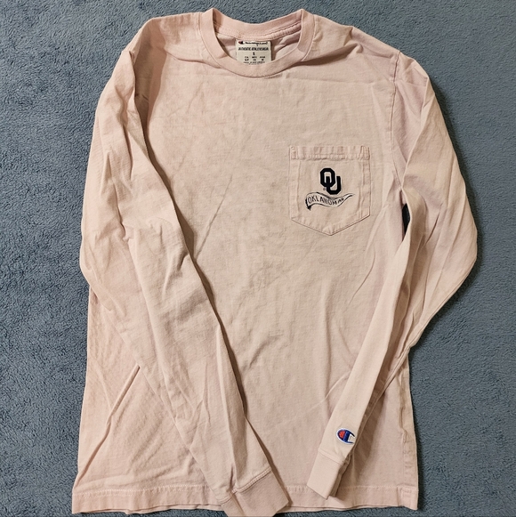 Oklahoma Sooners Women's Small T-shirt Light Pink Champion Long Sleeve - Picture 2 of 6